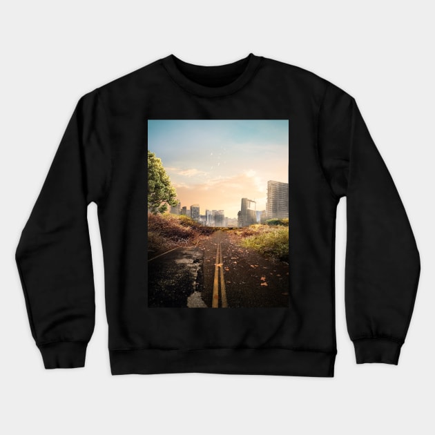 Overgrown Road To The City Crewneck Sweatshirt by Shaheen01